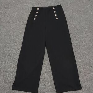 Black Sailor Wide-legged Ribbed WaPants